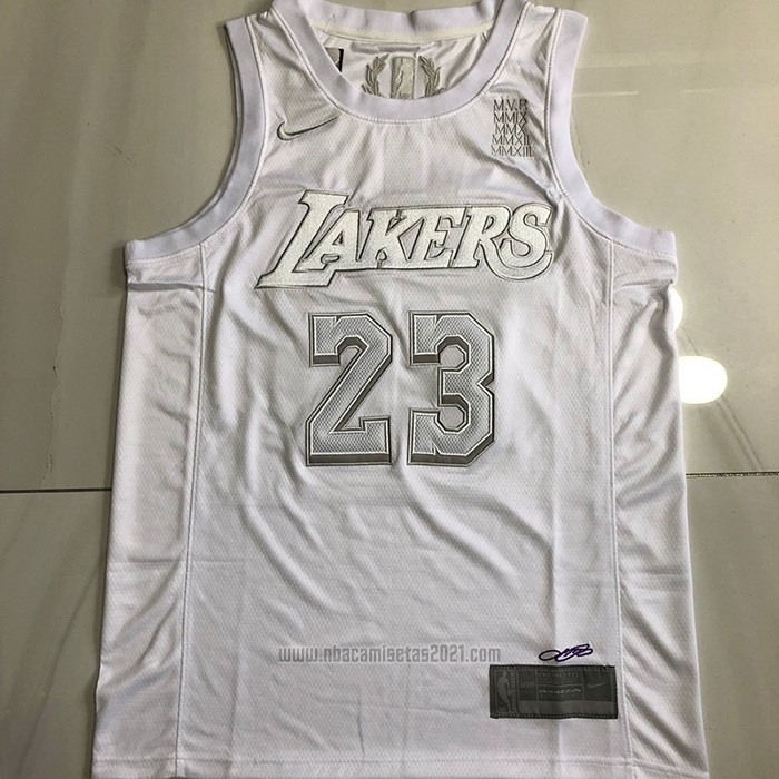 Camiseta Los Angeles Lakers LeBron James #23 MVP Blanco